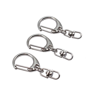 Set of 3 silver 43mm DIY swivel snap hooks for keychains and bags made of zinc alloy
