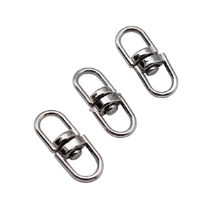 Three silver 16mm metal swivel eye snap hooks for keychains and bag accessories