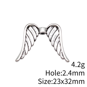 Pendentif ailes d'ange en argent antique pour bijoux DIY avec plumes 23x32mm