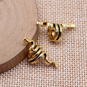 Golden spiral snake-shaped hair braid beads and DIY jewelry accessories set