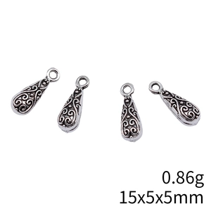 Pendentif goutte bohème rétro en alliage argent antique pour création de bijoux