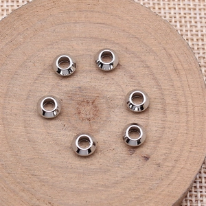 Polished silver metal rondelle spacer beads for DIY vintage jewelry accessories