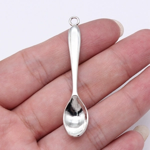 Vintage Alloy Spoon Pendant For DIY Jewelry Making Electroplated Mini Spoon Charm For Necklace Keychain Accessories