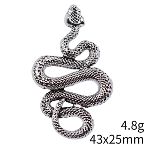 Antieke zilveren slangenhanger 43x25mm met schubben voor DIY sieraden maken