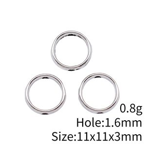 Three-piece silver metal spacer ring beads for jewelry DIY, 11x11x3mm with 1.6mm hole