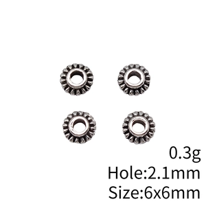 Retro 6x6mm silver alloy sun flower spacer beads for DIY jewelry making accessories