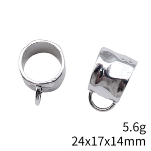 Silberne Hammerschlag Schal-Schnalle für Schmuckherstellung 24x17x14mm 5.6g