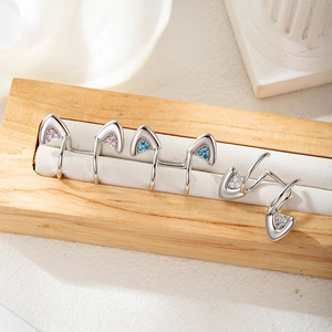 Katzenohr Knochenclip Ohrringe Titanstahl Kupfer Zirkon Mikroeinlage Ohne Ohrloch Manschette Süßer Schmuck Für Damen