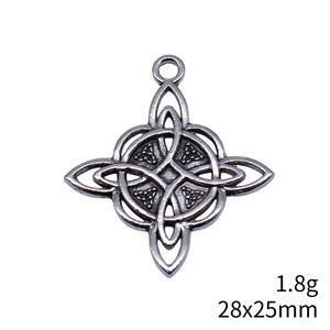 Antique silver 1.8g Witch's Knot pendant 28x25mm for DIY necklace bracelet jewelry