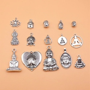 Antique Silver Buddha Alloy Charms Vintage Religious Pendants For DIY Jewelry Making Necklaces Creative Craft Accessories