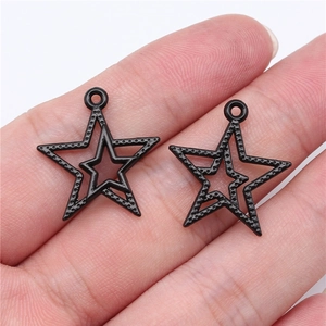 Gothic Punk Black Alloy Pendants For DIY Jewelry Making Star Spider Web Barbed Wire Design Charms Accessory