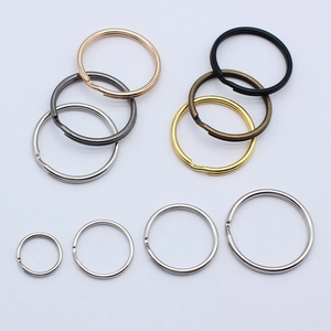 Electroplated Metal Split Key Rings Multi Color Flat Round Double Loop Keychain Connectors For DIY Craft Jewelry Findings Accessories