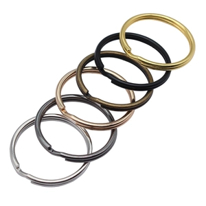 Polished metal key rings in six assorted metallic colors for DIY craft and keychain making