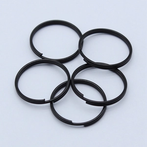 Lot de 5 anneaux brisés en métal noir mat pour porte-clés DIY et bijoux