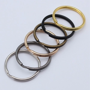 DIY flat metal split key rings in six colors including gold black and silver finishes