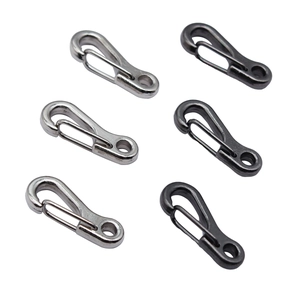6-piece set of S-shaped metal spring hooks in silver and gun black for keychains