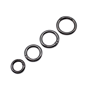Gunmetal spring O-rings in four different sizes for DIY jewelry and keychain accessories
