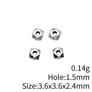 Geometrische Edelstahl Abstandsperlen 3,6mm mit 1,5mm Loch für DIY Schmuckherstellung