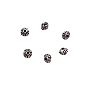 Ancient silver double-sided carved conical spacer beads for DIY jewelry making