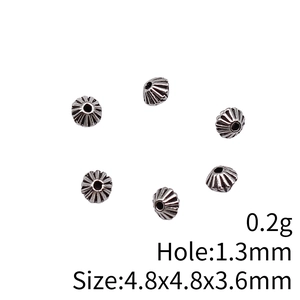 Retro silver carved conical spacer beads 4.8mm for DIY jewelry making accessories