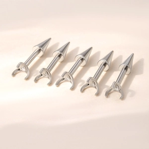 Fünf silberne F136 Titan 4mm Kugel Piercing Schmuck Schraubkopf Ersatzteile