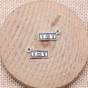 Retro silver dollar bill alloy pendants with $ sign and 100 value for DIY jewelry