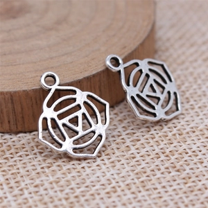Set of two antique silver 7 chakra yoga pendants for DIY jewelry making necklaces
