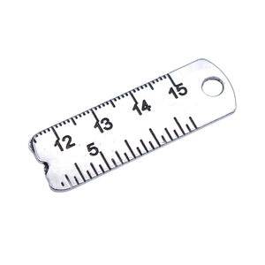 Antique silver 10x29mm ruler pendant with measuring scales for DIY jewelry making