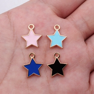 Alloy Enamel Star Charms For DIY Jewelry Making Pentagram Pendant For Necklace Bracelet Earring Handmade Craft Accessories