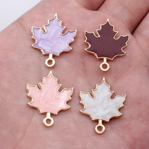 Legierung Ahornblatt Charms Für Schmuckherstellung Emaille Marmor Tropföl Blatt Anhänger Für DIY Halskette Ohrring Armband Zubehör