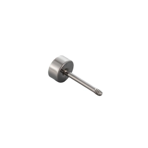Barre de piercing en acier titane argenté poli avec extrémité filetée et base plate