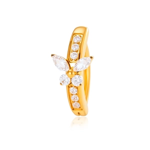 Goldener Bauchnabelpiercing-Schmetterling mit Zirkonia Kristallen für Körperschmuck