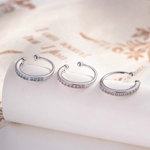 Polsino Per Orecchio In Rame E Zirconia Senza Perforazione A Forma Di C Minimalista Regolabile Orecchino Cartilagine Donna