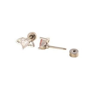 Titanium steel angel wing heart cartilage earrings with screw-back design for women