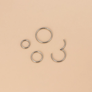 Lot d'anneaux de perçage 20g en acier inoxydable poli pour le nez et les oreilles