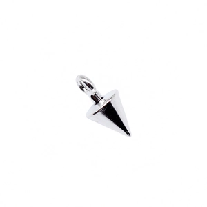 Silver polished metal spike pendant with a jump ring for DIY jewelry making and necklaces