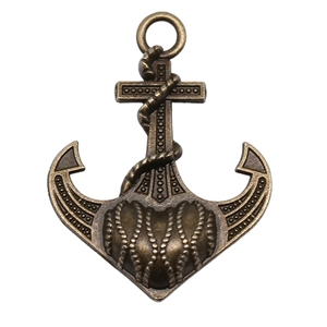 Vintage bronze alloy anchor cross pendant for DIY jewelry making in a rustic style