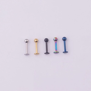 316L stainless steel ball labret studs in five colors including gold and black