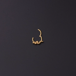 Schlangen-Design 16G Edelstahl Scharnier-Clicker Ring in Gold für Ohrknorpel-Piercings