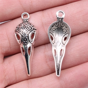 Pendente in Lega a Forma di Teschio di Uccello Vintage Gotico per Creazione Gioielli Fai da Te Collane Accessori Halloween