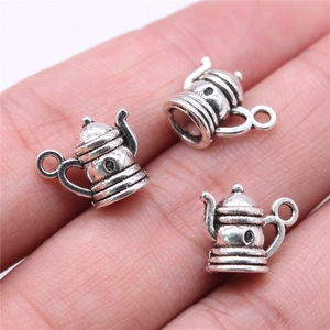 Vintage Antique Silver 3D Teapot Shape Pendant Zinc Alloy Metal Kettle Charms For DIY Necklace Bracelet Jewelry Making Accessories