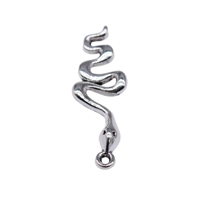 Ciondolo a forma di serpente in argento antico per collane e bracciali fai-da-te