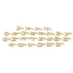 Anillos de nariz dorados de A a Z con circonitas micro-pave para narices sin perforar