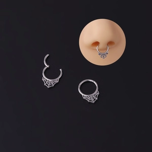 Anneau De Septum Toile D'araignée Acier Inoxydable Segment Articulé Clicker Cerceau De Nez Hélix Boucle D'oreille Piercing