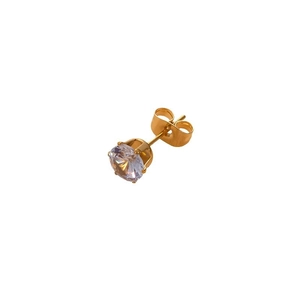 Klassischer 4-Krallen-Ohrstecker aus Edelstahl mit Zirkonia und Vergoldung für Damen