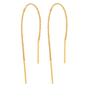 Boucles d'oreilles minimalistes en argent sterling S925 avec longue chaîne dorée