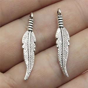 Pendentif Plume en Alliage Vintage pour la Fabrication de Bijoux DIY Bronze Argent Or Cuivre Antique Ailes d'Animaux