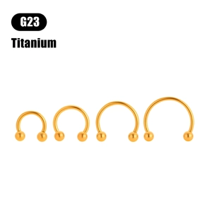 Titanium Circular Barbell Horseshoe Nose Ring Stud For Women Men Minimalist Body Piercing Jewelry Electroplated Hoop