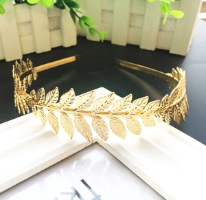 Vintage Greek Style Gold Silver Alloy Leaf Headband Laurel Wreath Hair Band For Wedding Party Women Hair Accessories