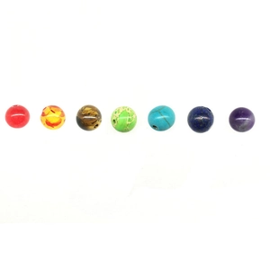 DIY jewelry kit with 8mm colorful beads in seven vibrant stone patterns for bracelets